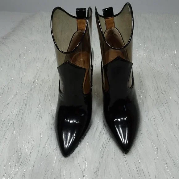 Jessica Simpson Black Periya Faux Leather Pointed Toe Booties 7M - Picture 4 of 14